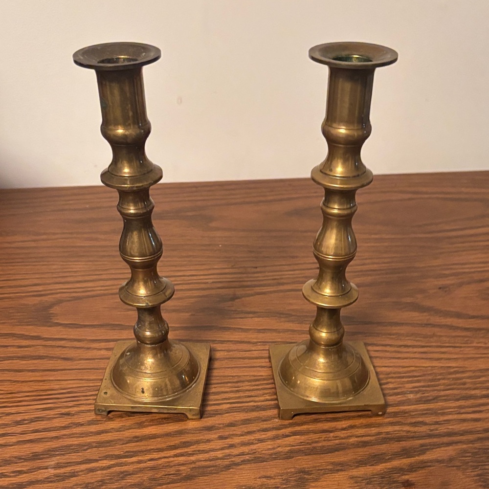 Elegant Brass Candlestick Holders
